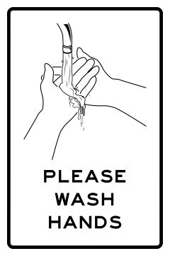 18" x 24" Please Wash Hands - Non Reflective Sign